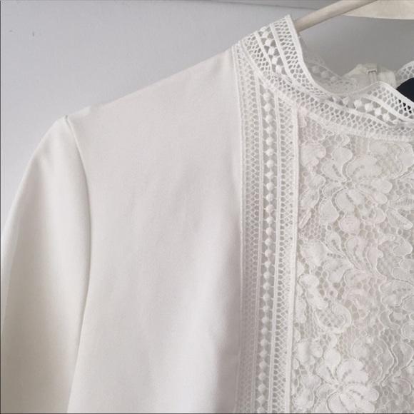 Zara elegant white lace peplum top - Picture 6 of 8